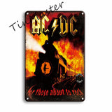 ACDC Band Rock N Roll Plaque Metal Vintage Tin Sign Retro Bar Pub Home Decor Living Room Wall Art Metal Painting Poster - webtekdev