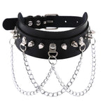 Punk Goth Choker Chain Studded Rivet Pu Leather Collar Spike Choker Necklace Chocker Cool Gothic  Jewelry Accessories - webtekdev