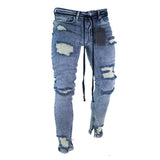 HEFLASHOR NEW Cotton Mens Ripped Jeans Super Skinny Slim Fit Denim Vintage Hole Pants Destroyed Frayed Trousers Plus Size 4XL - webtekdev