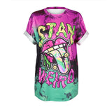 ISTider Harajuku Unicorn Tshirt MAGICAL GIRL Letters Print Rainbow Loose T Shirt Women Summer Tops Girls Hip Hop Shirt Plus Size - webtekdev