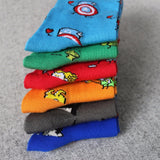 Marvel Comics Hero General Mens Socks cartoon Iron Man Captain America Knee-High Warm Stitching pattern Antiskid Casual Sock - webtekdev