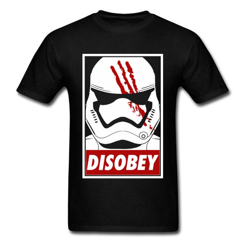 Fashion Printed On Short Sleeve Tops & Tees Disobey Trooper Star Wars Tshirt Oversized Crewneck Pure Cotton Tee Shirt Mens - webtekdev