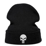Beanie Hat Skullie Cap Slouchy Winter Embroidery Cool Punk Men Women Boy Girl Teens Street Dance Skull Skelton Black White pink - webtekdev
