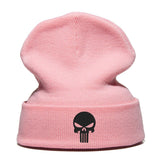 Beanie Hat Skullie Cap Slouchy Winter Embroidery Cool Punk Men Women Boy Girl Teens Street Dance Skull Skelton Black White pink - webtekdev