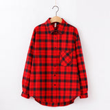 Fashion Women Plaid Shirt Chic Oversized Checked Blouse Long Sleeve Female Casual Print Shirts Loose Cotton Tops Blusas - webtekdev