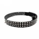 Idopy Men`s Punk Studded Genuine Leather Belt Black Party Cosplay Costume Rivet Real Leather Belt Waistband For Male - webtekdev