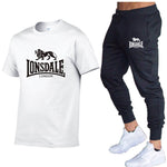 2020 Hot-Selling Summer T-shirt+Pants Set Casual Lonsdale Brand Fitness Jogger Pants T shirt Hip Hop Fashion Men's Tracksuits - webtekdev