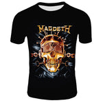 Retro Men 3D Skull T Shirt Punk Black T-Shirt Casual Men's Tshirt Magdeth Skull Print Heavy Metal Hip Hop Rock Summer Style Tee - webtekdev