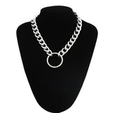 Silver color chunky chain choker necklace women goth fashion necklace punk Collar Statement collier femme trendy fashion jewelry - webtekdev