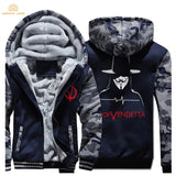 V for Vendetta Mask Guy Fawkes Fashion Hoodies Mens 2020 Winter Fleece Plus Size Sweatshirt Men Thicken Men's Coat Casual Jacket - webtekdev