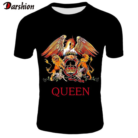 2019 New QUEEN T Shirt Men Short Fashion Printing T-shirt Queen Rock Band T Shirts Black T-shirts For Men Streetwear Tshirt 4XL - webtekdev