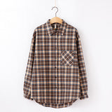 Fashion Women Plaid Shirt Chic Oversized Checked Blouse Long Sleeve Female Casual Print Shirts Loose Cotton Tops Blusas - webtekdev