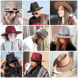 Fedora Hat Men Women Imitation Woolen Winter Women Felt Hats Men Fashion Black Top Jazz Hat Fedoras Chapeau Sombrero Mujer 2019 - webtekdev