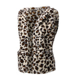 Fashion Women Hooded Sleeveless Vest 2019 Autumn and Winter Leopard Print Pockets Warm Faux Fur Vest - webtekdev