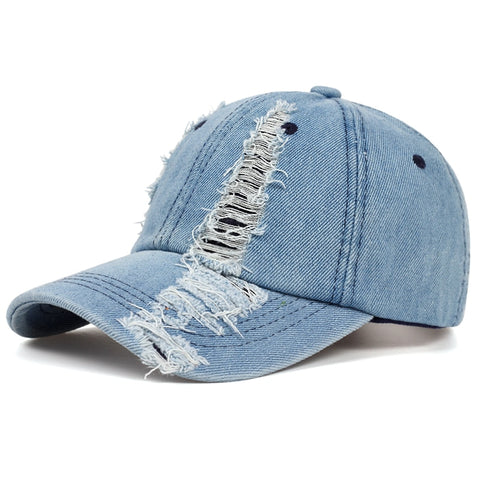 2019 spring and autumn fashion worn denim cap summer outdoor leisure visor hat trend hole baseball caps hip hop sport hats - webtekdev