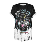 SOSHIRL Harajuku Punk Summer T Shirt Cool Hip Hop Women's T Shirt Loose Galaxy Letter Skull/Cute Alien Print Top Tee Dropship - webtekdev