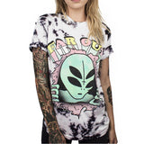 SOSHIRL Harajuku Punk Summer T Shirt Cool Hip Hop Women's T Shirt Loose Galaxy Letter Skull/Cute Alien Print Top Tee Dropship - webtekdev