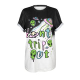 SOSHIRL Harajuku Punk Summer T Shirt Cool Hip Hop Women's T Shirt Loose Galaxy Letter Skull/Cute Alien Print Top Tee Dropship - webtekdev