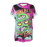 SOSHIRL Harajuku Punk Summer T Shirt Cool Hip Hop Women's T Shirt Loose Galaxy Letter Skull/Cute Alien Print Top Tee Dropship - webtekdev