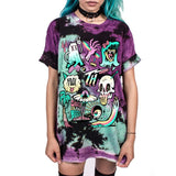 SOSHIRL Harajuku Punk Summer T Shirt Cool Hip Hop Women's T Shirt Loose Galaxy Letter Skull/Cute Alien Print Top Tee Dropship - webtekdev