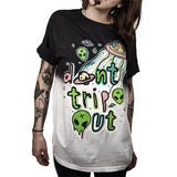 SOSHIRL Harajuku Punk Summer T Shirt Cool Hip Hop Women's T Shirt Loose Galaxy Letter Skull/Cute Alien Print Top Tee Dropship - webtekdev