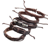 17KM Vintage Multilayer Leather Bracelet For Men Handmade Wristband Bracelet Punk Rope Jewelry Wrap Bracelets & Bangles 2019 - webtekdev