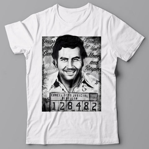 Print O-Neck PABLO ESCOBAR MUGSHOT T shirt - Narcos cocaine weed cannabis marijuana Summer Style T Shirt Men - webtekdev